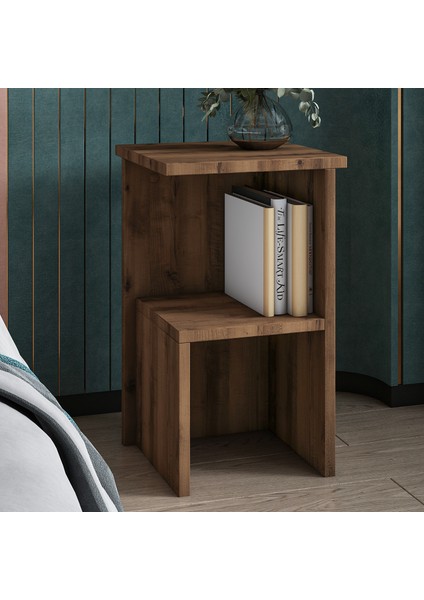 Roisin Modern Çok Amaçlı Komodin & Yan Sehpa - Antik Ceviz