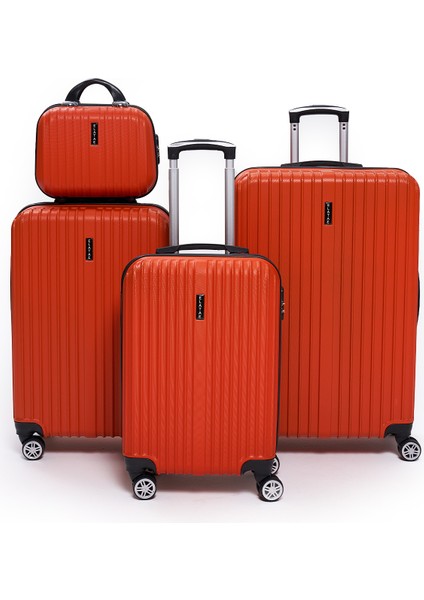 4'lü Valiz Seti Elatae Valiz Büyük - Orta - Kabin Boy ve Makyaj 1020