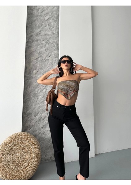 Mom Fit Enzim Taş Yıkama Jeans Pantolon Siyah D2006 indirimleri