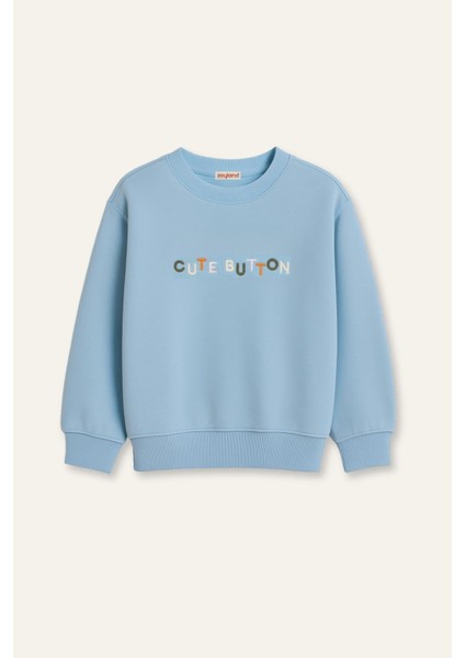 Kız Çocuk Nakışlı Sweatshirt - Mavi modelleri