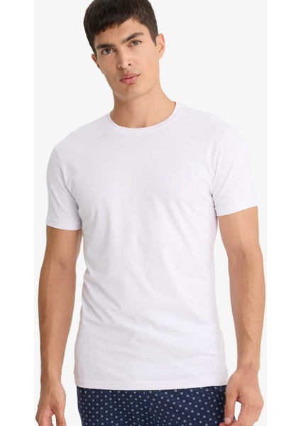 Slim Fit Dar Kesim Bisiklet Yaka Üst D3515AX25WN