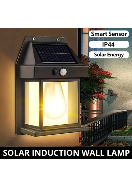 1 Adet Hareket Sensörlü Güneş Enerjili Dış Duvar Veranda Aydınlatma Lambası, Kamp Lambası
