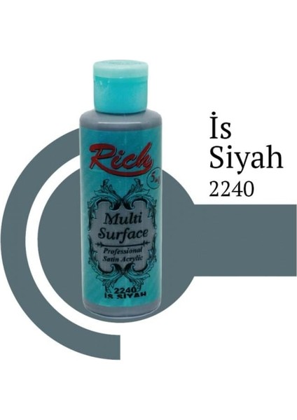 Rich Multi Surface 2240 Is Siyahı Akrilik Boya 120 cc
