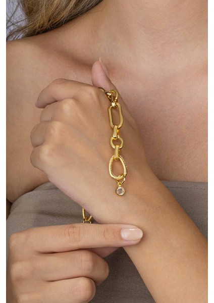 Altın Kaplama Zincir Model Çelik Kadın Bileklik fiyatları