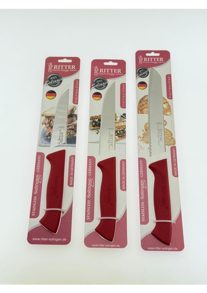 Rıtter 3'lü Set Ekmek 19 & Mutfak 15-13 cm Kırmızı Renk