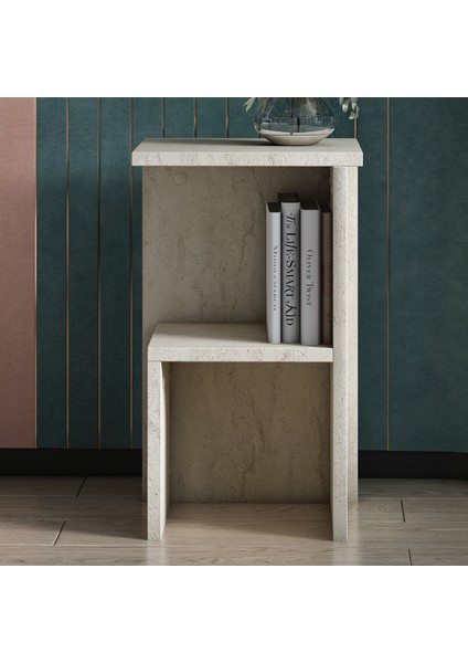 Roisin Modern Çok Amaçlı Komodin & Yan Sehpa - Traverten Desen fiyatları