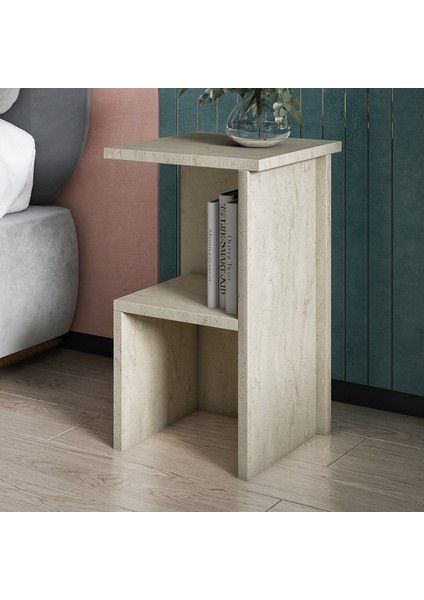 Roisin Modern Çok Amaçlı Komodin & Yan Sehpa - Traverten Desen modelleri