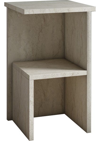 Roisin Modern Çok Amaçlı Komodin & Yan Sehpa - Traverten Desen fırsatları