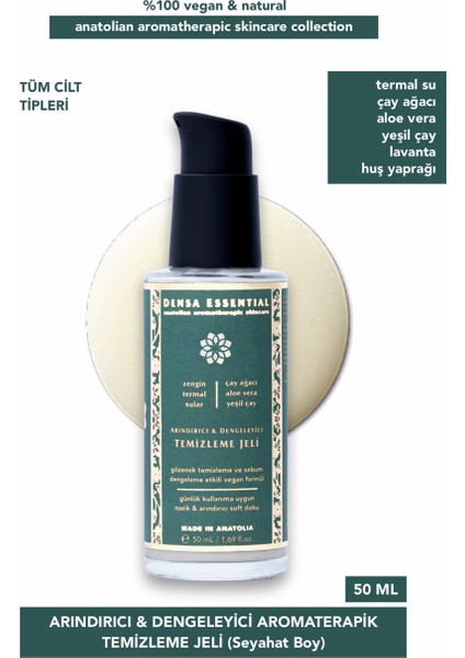 Arındırıcı & Dengeleyici Aromaterapik Cilt Temizleme Jeli 50 ml (Seyahat Boy)