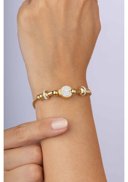 Zirkon Taşlı Silindir Zincir Altın Kaplama Kadın Çelik Bileklik fiyatları