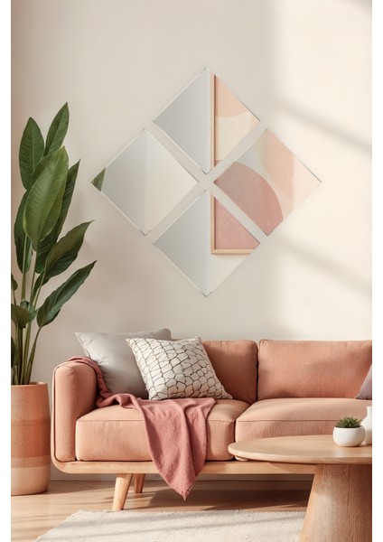 4 Parça Kare Ayna Duvar ve Boy Aynası Seti 25 x 25 cm fiyatları