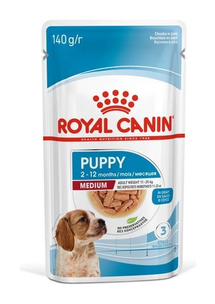 Orta Irklar için Yavru Yaş Köpek Maması 140g