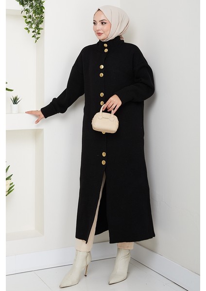 Reha Düğmeli Triko Hırka 1603 - Siyah