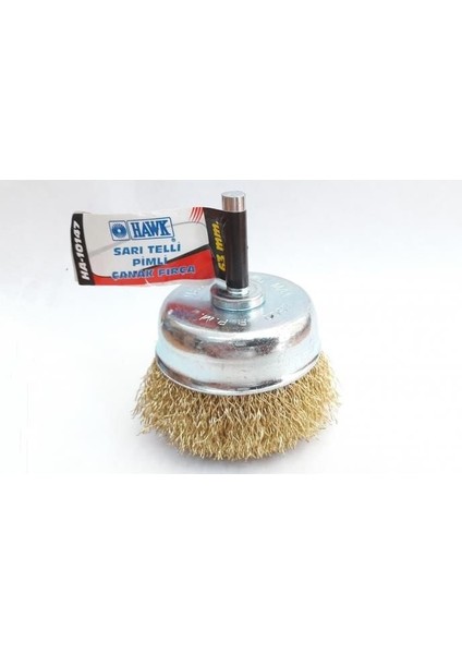 Hawk HA10147 Pimli Sarı Tel Çanak Fırça 65 mm