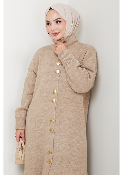 Reha Düğmeli Triko Hırka 1603 - Vizon fiyatları