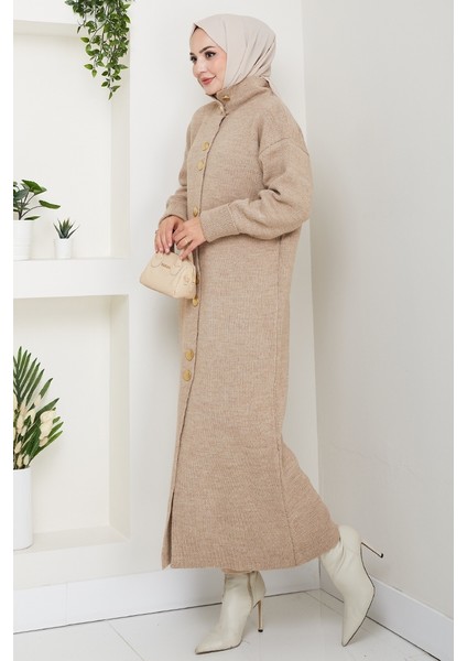 Reha Düğmeli Triko Hırka 1603 - Vizon modelleri