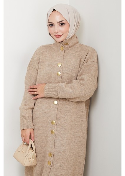 Reha Düğmeli Triko Hırka 1603 - Vizon fırsatları