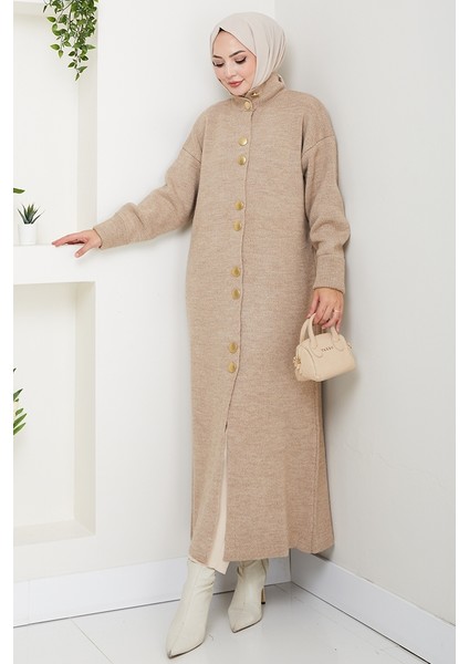 Reha Düğmeli Triko Hırka 1603 - Vizon indirimleri