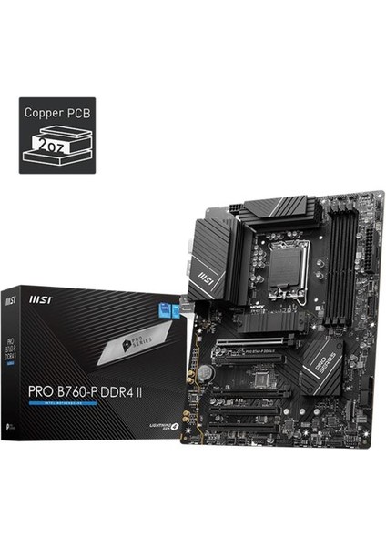 Msı Pro B760-P Ddr4 Iı 5333MHZ 1xhdmı 1xdp 2xm.2 USB 3.2 Atx 1700P (12. / 13. ve 14. Nesil Işlemci Uyumlu)