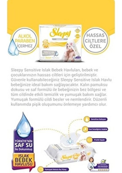 Sensitive Islak Havlu 15x50 Adet Türkiye Menşeli Hassas Ciltler için Bebek Temizlik Ürünü fiyatları