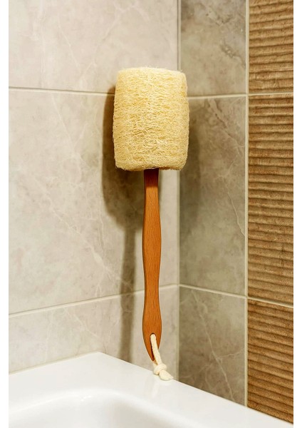 Topuz Saplı Sırt Doğal Kabak Lifi Banyo Yüz ve Vücut Kesesi, Hamam Kesesi %100 Organik