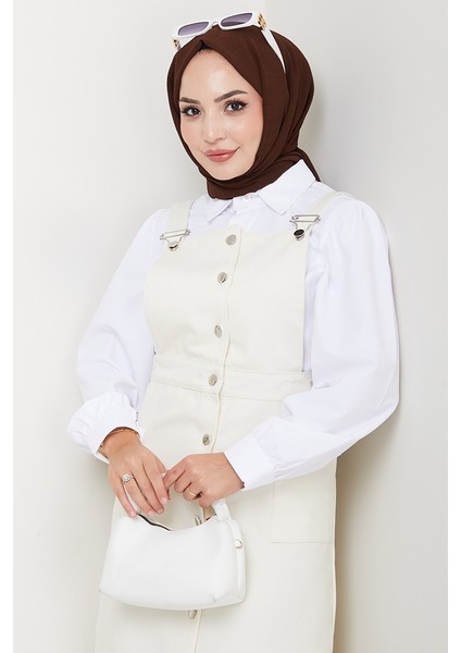 Boydan Düğmeli Gabardin Jile 1552 - Ekru fiyatları