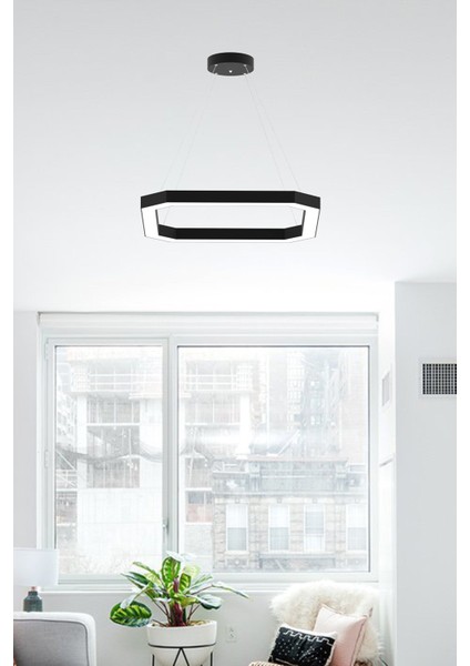 Bagel ( Siyah Kasa, Beyaz Işık ) Ledli Modern Sarkıt LED Avize, Salon, Mutfak, Antre, Ofis fiyatları