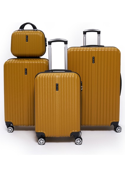 4'lü Valiz Seti Elatae Valiz Büyük - Orta - Kabin Boy ve Makyaj 1020