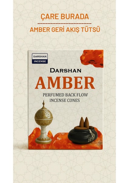 Darshan Incense - Amber Geri Akış Tütsü (10 Adet Geri Akış Tütsü)