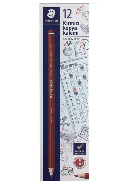 Kırmızı Kopya Kalemi 12 Li (1 Paket 12 Adet) fiyatları