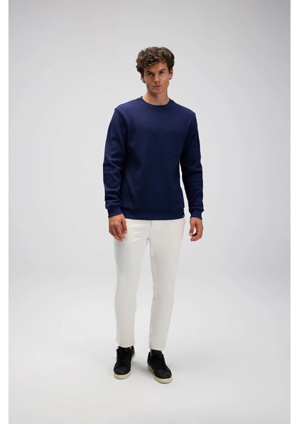 % 100 Pamuk Regular Fit Bisiklet Yaka Kazak Erkek Kazak EM615