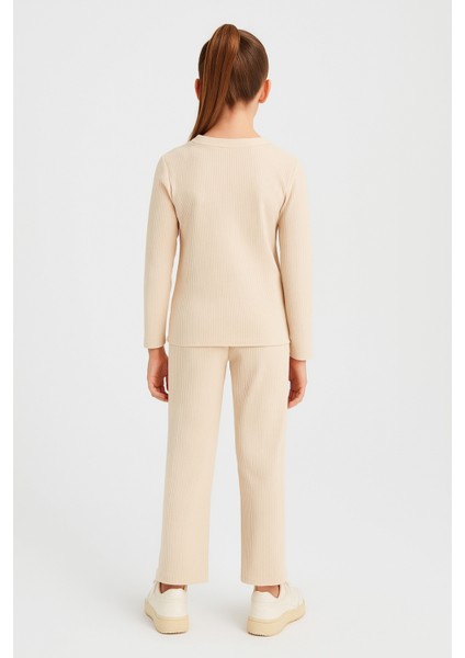 Kız Çocuk Waffle Kumaş Fiyonk Detaylı Alt Üst Takım AK13586 fiyatları