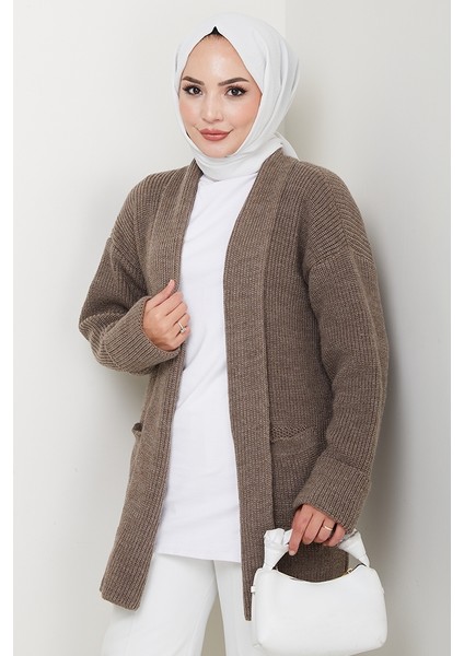 Enfil Şal Yaka Triko Hırka 1598 - Açık Kahve modelleri
