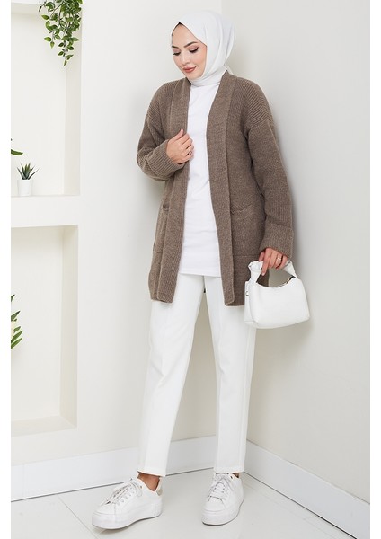 Enfil Şal Yaka Triko Hırka 1598 - Açık Kahve fırsatları