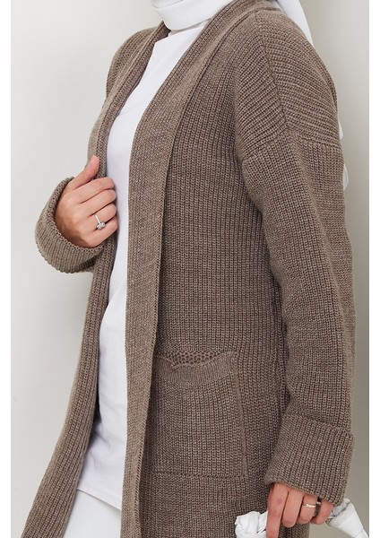 Enfil Şal Yaka Triko Hırka 1598 - Açık Kahve indirimleri