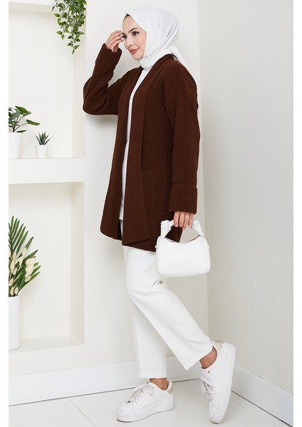 Enfil Şal Yaka Triko Hırka 1598 - Acı Kahve fiyatları