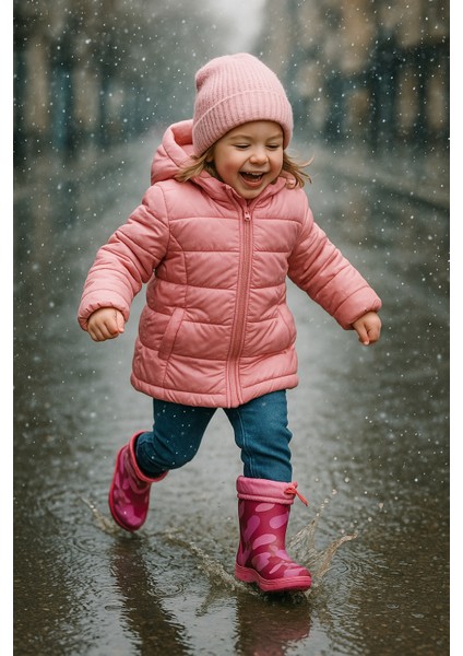 Arısan Su Geçirmez Kaydırmaz Taban Erkek Kız Unisex Kürklü Çocuk Yağmur Çizmesi Kar Botu AI100 indirimleri