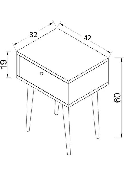 Flora Eva Çekmeceli Komodin Meşe| Beyaz indirimleri