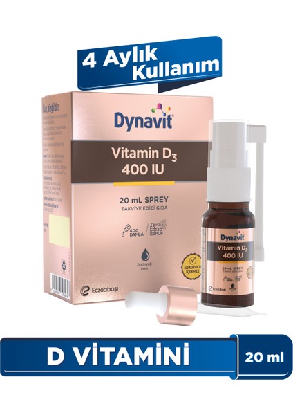 Vitamin D3 400 IU 20 mL Sprey - D3 Vitamini