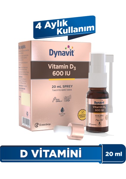 Vitamin D3 600 IU 20 mL Sprey - D3 Vitamini