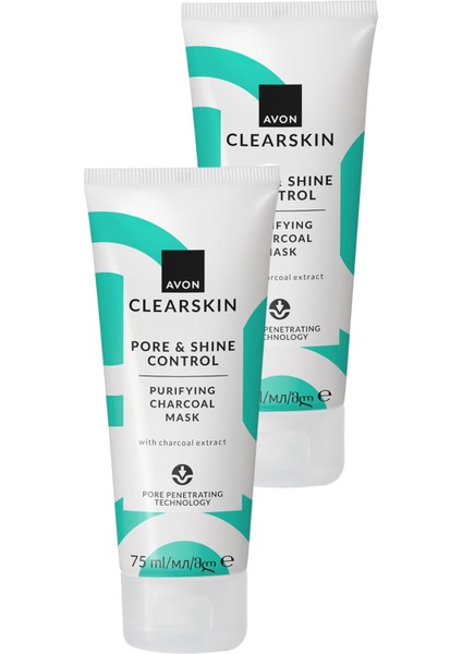 Clearskin Pore Shine Kömür Maske 75 Ml. Ikili Set modelleri