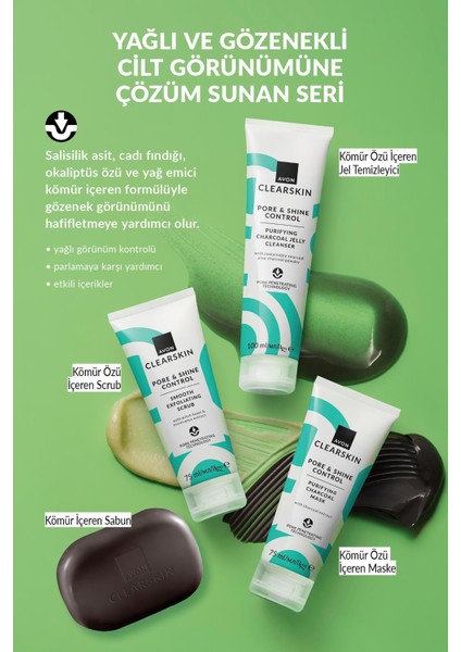 Clearskin Pore Shine Kömür Maske 75 Ml. Ikili Set indirimleri
