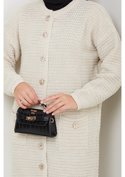 Lezgi Düğmeli Triko Hırka 1599 - Bej indirimleri