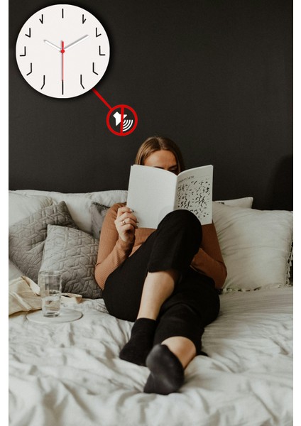 Iskandinav Duvar Saati - Sessiz Çalışan - Modern Ev Dekoru Minimalist Mutfak-Yatak-Oturma Odası ( Kırılmaz) fırsatları