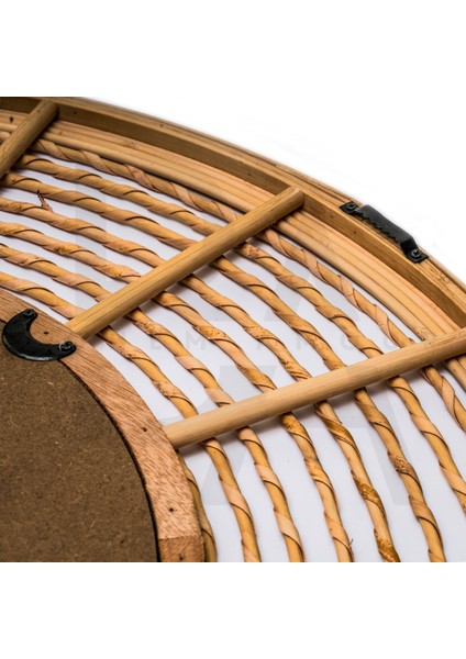 Yuvarlak Dairesel Akış Formlu Bambu Rattan Ayna fırsatları