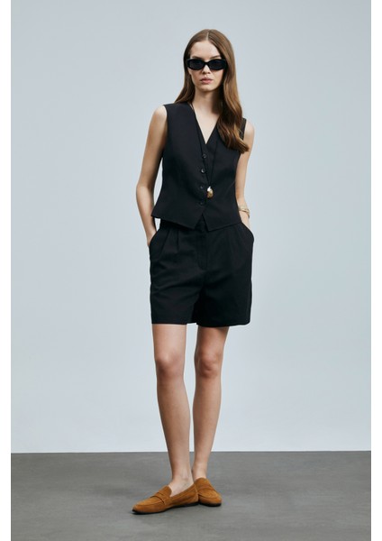 Bloom Kadın Lyocell Karışımlı Keten Yelek Siyah fiyatları
