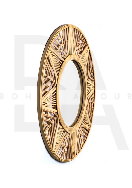 Yuvarlak Dalgalı Yıldız Desenli Bambu Rattan Ayna fiyatları