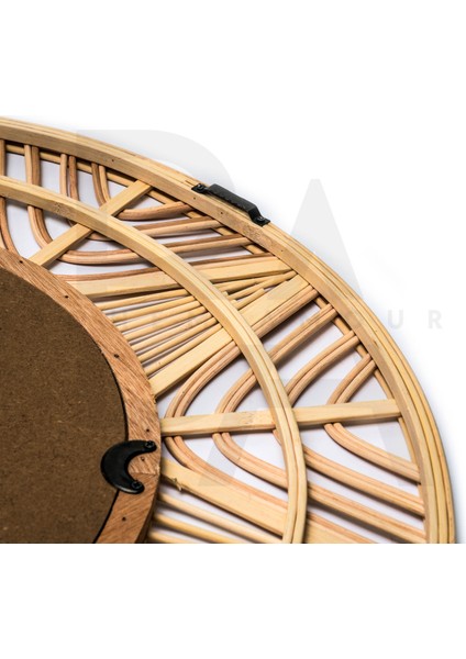 Yuvarlak Dalgalı Yıldız Desenli Bambu Rattan Ayna fırsatları