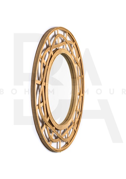 Yuvarlak Kıvrım Hatlı Bambu Rattan Ayna fiyatları