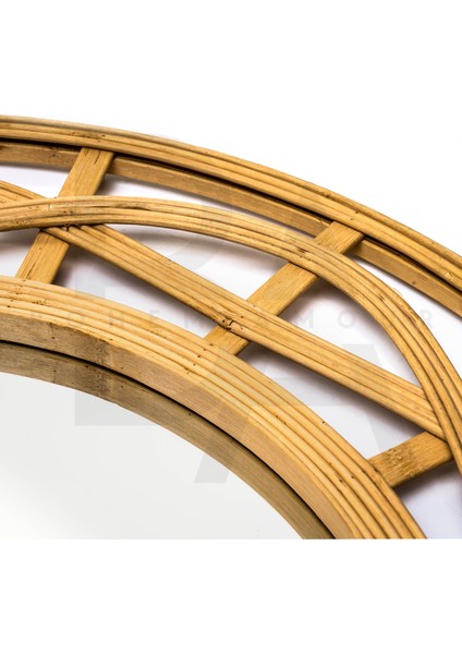 Yuvarlak Kıvrım Hatlı Bambu Rattan Ayna modelleri